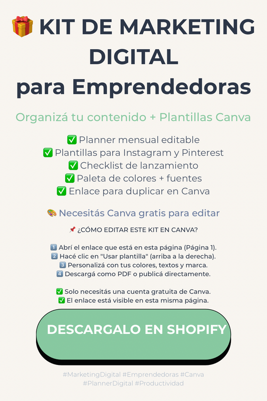 Kit de Marketing Digital para Emprendedoras – Plantillas Canva + Planner